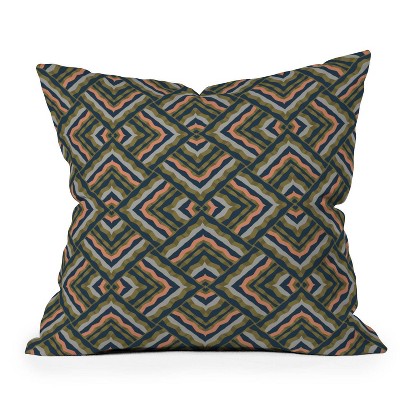 16"x16" Wagner Campelo Gnaisse Geometric Square Throw Pillow Green - Deny Designs