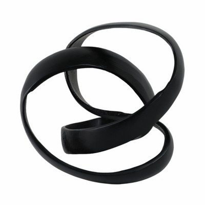 Sagebrook Home Decorative Knot Sculpture - Contemporary Abstract Silver Matte Decor Statue for Home or Office Table Accent