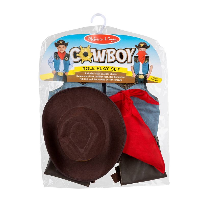 Melissa &#38; Doug Cowboy Role Play Costume Set (5pc) - Includes Faux Leather Chaps, 4 of 17