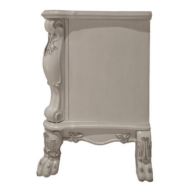 Dresden II Bone White 2-Drawer Ornate Nightstand