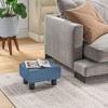 HOMCOM 16” Cube Modern Linen Fabric Pouf Footrest Ottoman - 2 of 4