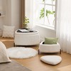 NicBex Set of 2 Upholstered Storage Ottoman,Faux Fur Foot Stool with Metal Legs,Coffee Side Table with Reversible Lid for Living Room,Bedroom - 3 of 4