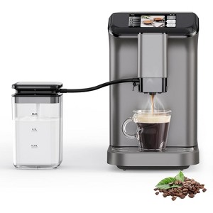 Garvee Fully Automatic Espresso Coffee Machine,20 Bar Espresso with Milk Frother and Adjustable Espresso Bean Grinder, 1.5L Serve with Touch Screen - 1 of 4