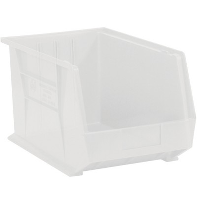 Box Partners Plastic Stack & Hang Bin Boxes 18" x 11" x 10" Clear 4/Case BINP1811CL