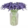 Duovlo 20pcs Calla Lily Bridal Wedding Bouquet Lataex Real Touch Artificial Flower Home Party Decor (Purple) - 3 of 4