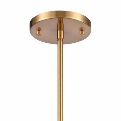 Satin Brass Mini Pendant with Clear Crystal Shade