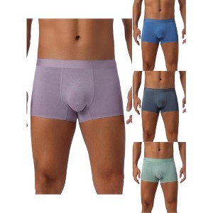 INSPIRE CHIC Men's 4 Pack Soft Elastic Waist Solid Color Basic Boxer Briefs - 1 of 4