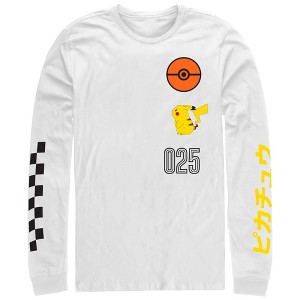Men's Pokemon Pokedex Pikachu Number Long Sleeve Shirt - 1 of 3