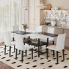 7-Piece Dining Set with Storage Space, Rectangular Table and 6 Linen Fabric Chairs - 2 of 4