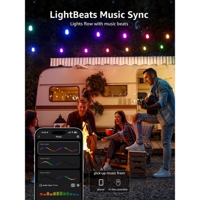 Lepro 100ft Multicolor LED Outdoor String Lights with AI Control
