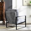 NicBex Accent Chair with Durable Square Metal Frame Lounge Chair Modern Armchair Reading Chair Comfy Chair for Living Room, Gray - 4 of 4