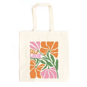 City Creek Prints Boho Self Love Canvas Tote Bag - 15x16 - Natural - 1 of 2