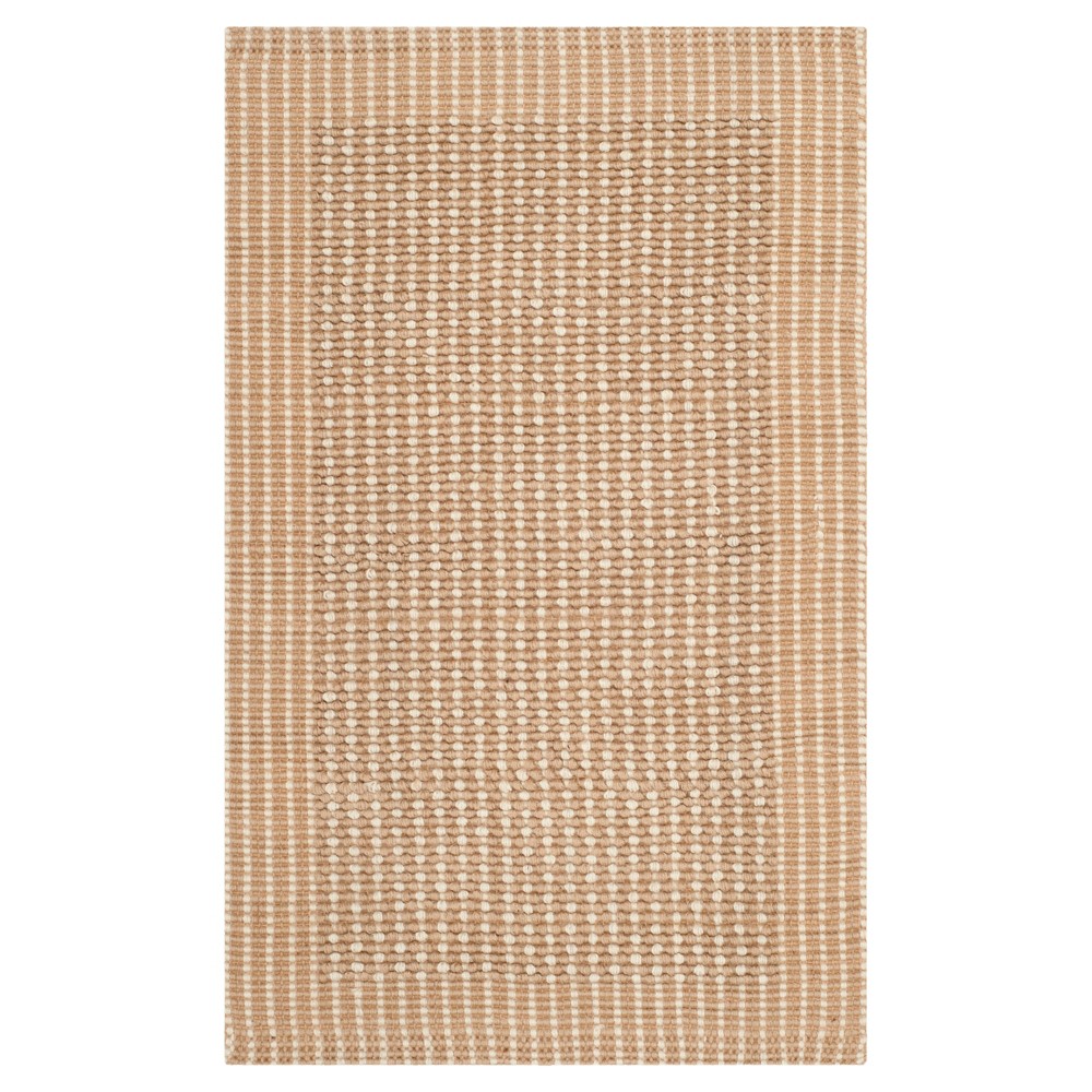 2'6inx4' Turner Natural Fiber Accent Rug Ivory/Beige - Safavieh