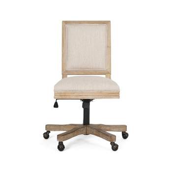 Sandine Rustic Upholstered Swivel Office Chair - Christopher Knight Home