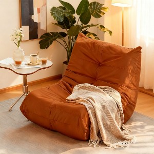 Racxily Luxury Accent Chair Button-Tufted Detail Gray Microfiber Comfy Chair Living Room Furniture 1pc - 1 of 4