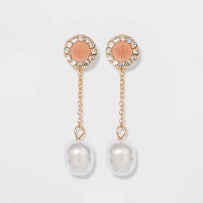  SUGARFIX by BaubleBar Pearl Droplet Earrings - Blush Pink 