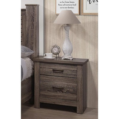NicBex Nightstand with 2 Drawers,1pc Side Table with Metal Pulls and Wood Legs,Bedside Table for Bedroom,Living Room