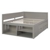PAGED Twin Size Daybed Modern Wooden Bed Frame Simple Sofa Bed with 4 Drawers and Open Storage Shelves for Bedroom - 3 of 4