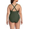 Lands' End Women's Chlorine Resistant Scoop Neck X-Back High Leg Soft Cup Tugless Sporty One Piece Swimsuit - 2 of 4