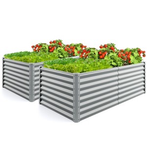 Tangkula 2 PCS Raised Garden Bed Large Metal Planter Box Kit for Vegetable Herb 6' x 3' x 2' - 1 of 4