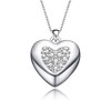 White gold plated pendant necklace with french pave set cubic zirconia heart for elegant and sparkling charm - 3 of 3