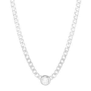 Silpada 'Fluorescent' Sterling Silver White Cubic Zirconia Chain Necklace, 16" + 2" - 1 of 4