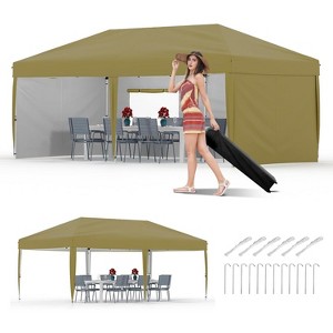 3x6 Meter Instant Canopy Tent, UV Protection Beach Shelter with Sandbags & Wheeled Case, Portable Event Tent for Camping, Outdoor Parties - 1 of 4