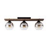 Rennnsan Amelia 31.5" 3-Light Farmhouse Wood Semi-Flush Mount Light with Gradient Gray Glass Globe Shade - 4 of 4