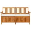 vidaXL Storage Bench with Cushion, 66.9" Solid Wood Acacia - 2 of 4