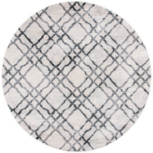 Isabella ISA957 Machine Made Indoor Area Rug - Ivory/Grey - 6'7"x6'7" - Round - Safavieh - 1 of 3
