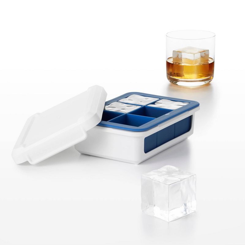 OXO Covered Ice Cube Tray Large Cubes, 4 of 11