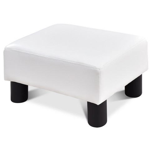 Costway Small Ottoman Footrest Pu Leather Footstool Rectangular Seat Stool  White : Target