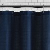 LunaLulinlk Navy Blue Waffle Weave Textured Fabric Shower Curtain - 2 of 4