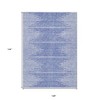 Denim Blue And Ivory Abstract Washable Indoor Outdoor Area Rug - 3 of 4