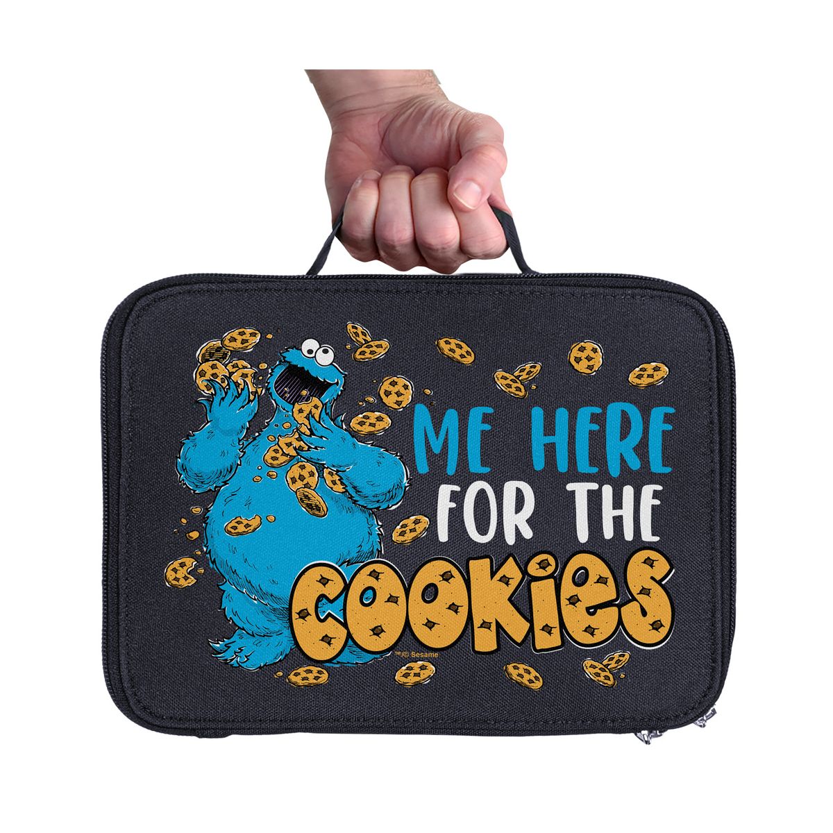 Sesame Street Cookie Monster Here For The Cookies Insulated Soft Sided Lunch Box - thumbnail 9