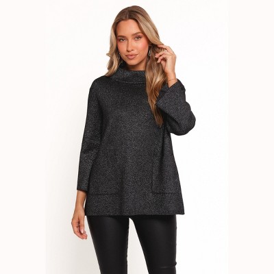 Petal and Pup Tassie Cowlneck Lurex Shimmer Knit Sweater