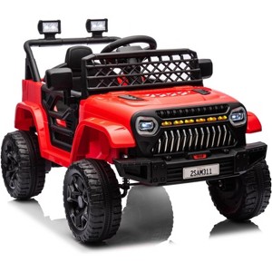 12V Kids Electric Ride-On Truck with Remote, Spring Suspension, LED Lights, Music & Battery Display, Dual 30W Motors - 1 of 4