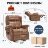 Manual Recliner Chair, Faux Leather Sofa Chair with 8 Vibrating Massage Nodes, 3 Modes & Lumbar Heat, 155° Recline - ModernLuxe - 3 of 4