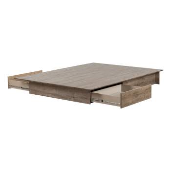 Full/Queen Step One Platform Bed Weathered Oak - South Shore
