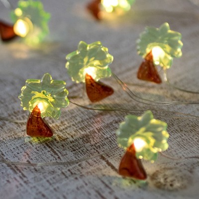 Northlight 10-Count LED Green and Brown Palm Tree Fairy Lights - Warm White