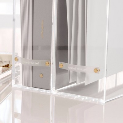 Clear Acrylic Slim Storage Box with Gold-Toned Hardware