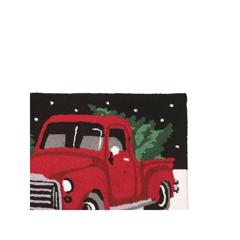 C&F Home 2' x 3' Farmhouse Decor Red Pickup Truck in Winter Forest Setting Hooked Acrylic Indoor Accent Rug for Living Room Dining Room Floormat, 3 of 5