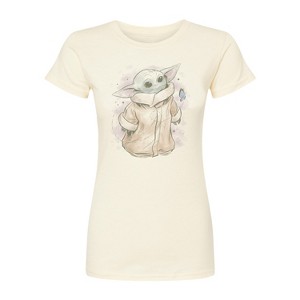 Women's - Star Wars - The Mandalorian Grogu Tonal Washed Fitted Graphic T-Shirt - 1 of 2