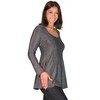 24seven Comfort Apparel Scoop Neck Long Sleeve Shimmery Fabric Tunic Top - 2 of 4