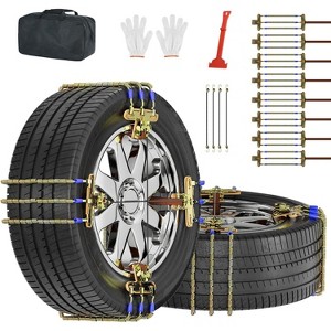 Docred Upgraded Snow Chains 8/10 Pack, Tire Chains for Cars/SUVs/Pickup Trucks, Emergency Anti Slip Tire Traction Chains for Tire Width - 1 of 4