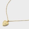 14K Gold Dipped Heart Charm Initial Necklace - A New Day™ Gold - 4 of 4