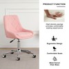 Okak Modern Teddy Fleece Upholstered Adjustable Office Chair Living Room Furniture,Small Swivel Task Chair for Office,Study,Studio - 2 of 4