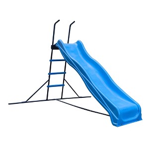 Whisen Kids Outdoor Slide, Vibrant Blue Finish, Sturdy Black Pipe Assembly, Durable Materials, Gift for Kids - Blue - 1 of 4