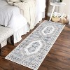 Machine Washable Vintage Runner Rug, Non Slip Low Pile Oriental Carpet for Entryway, Hallway, Kitchen, Laundry - 3 of 4