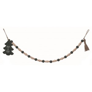 Transpac Wood Multicolor Christmas Merry Bright Beads Garland - 1 of 2